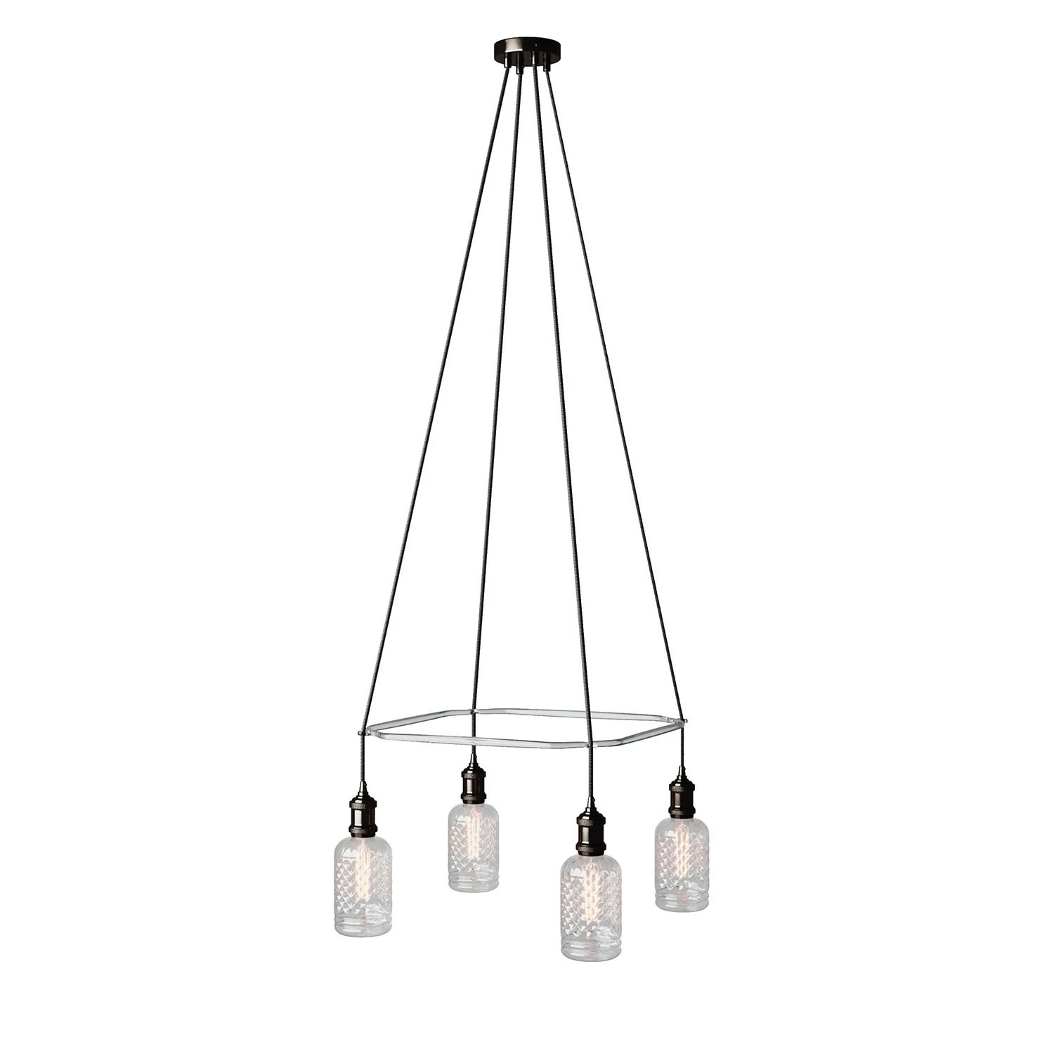 Lustre Cage avec 4 bras Crystal