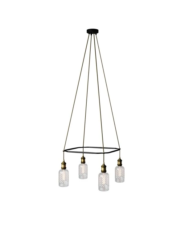 Lustre Cage avec 4 bras Crystal