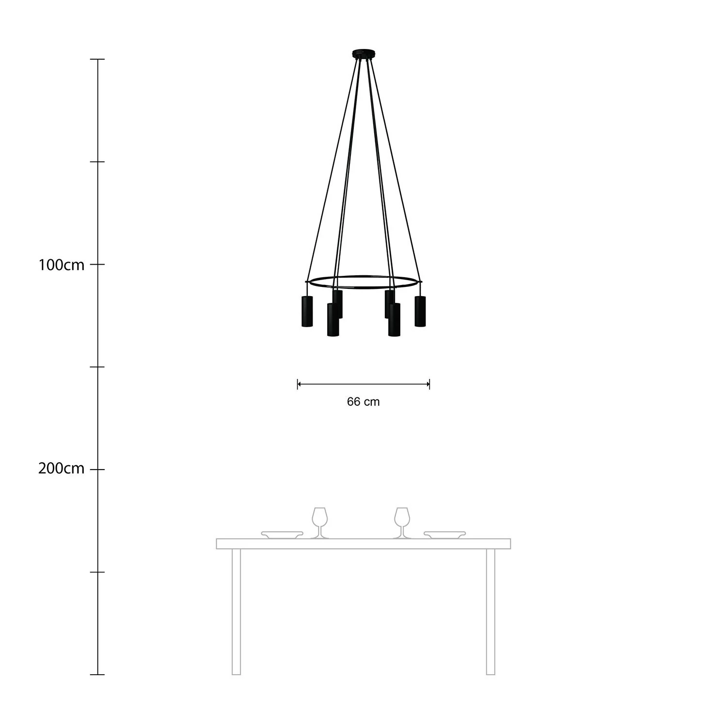 Lustre Cage avec 6 bras Tub-E14