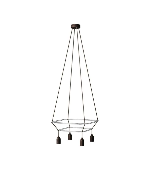 Lustre 2 Cage avec 4 bras Globo Bumped