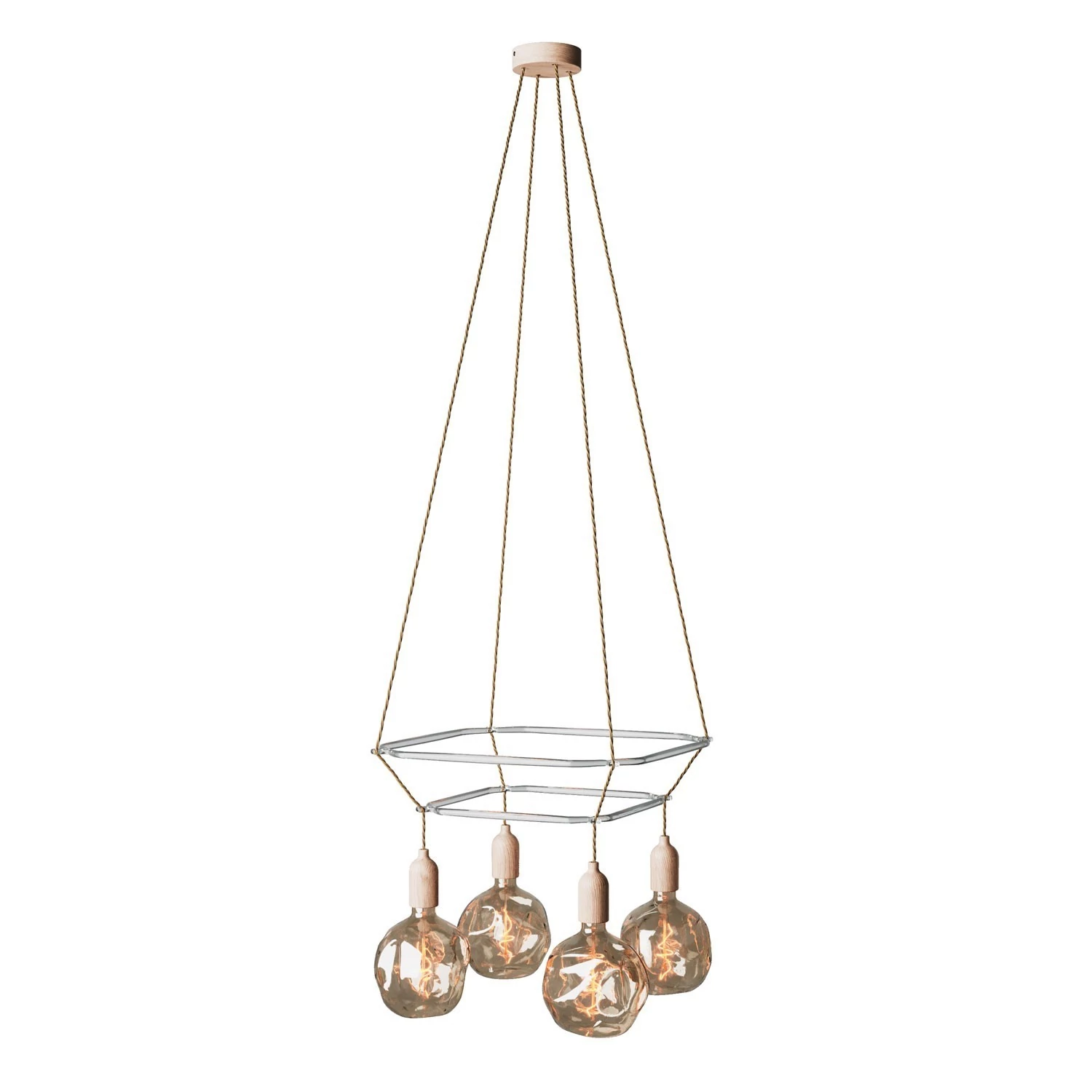 Lustre 2 Cage avec 4 bras Globo Bumped