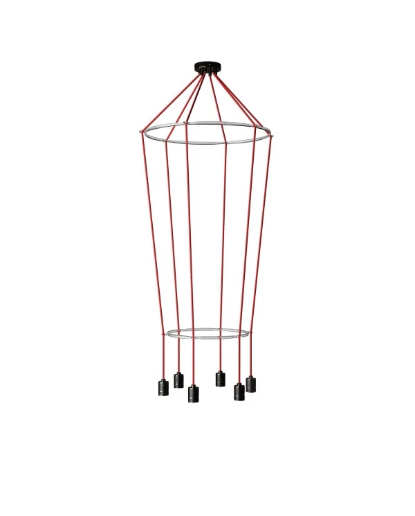 Lustre 2 Cage avec 6 bras Globo