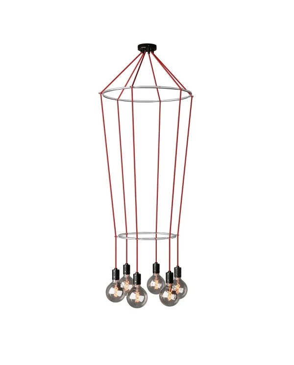 Lustre 2 Cage avec 6 bras Globo