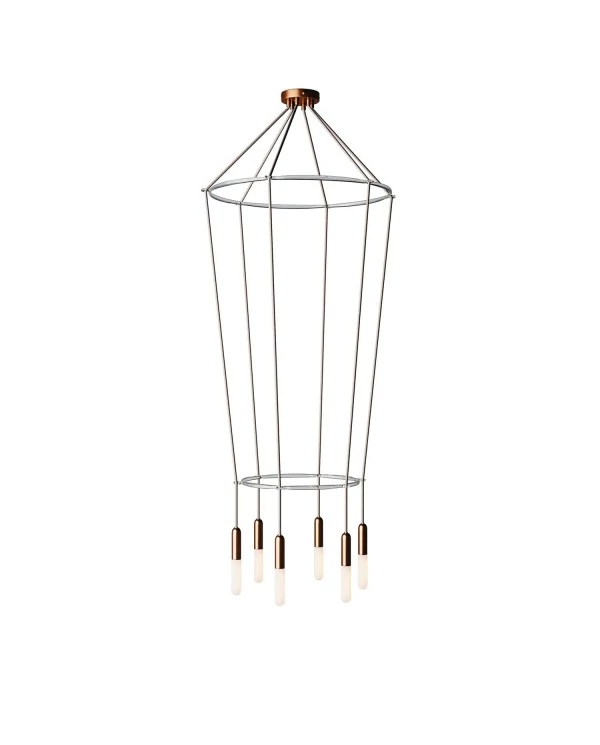 Lustre 2 Cage avec 6 bras P-Light