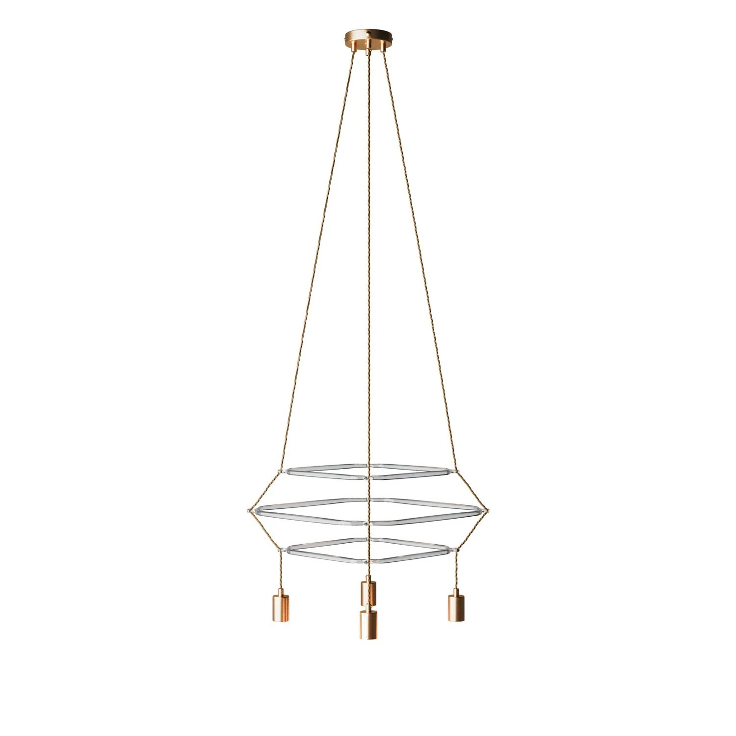 Lustre 3 Cage avec 4 bras Rodi