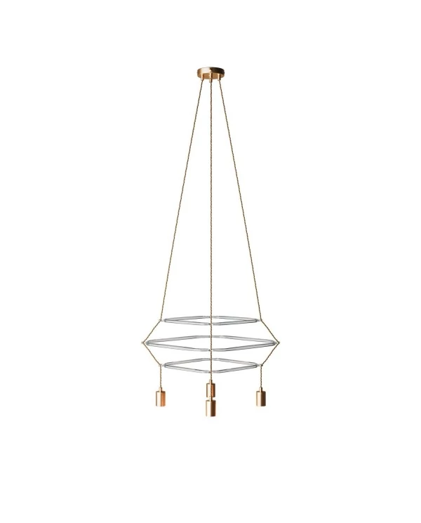 Lustre 3 Cage avec 4 bras Rodi