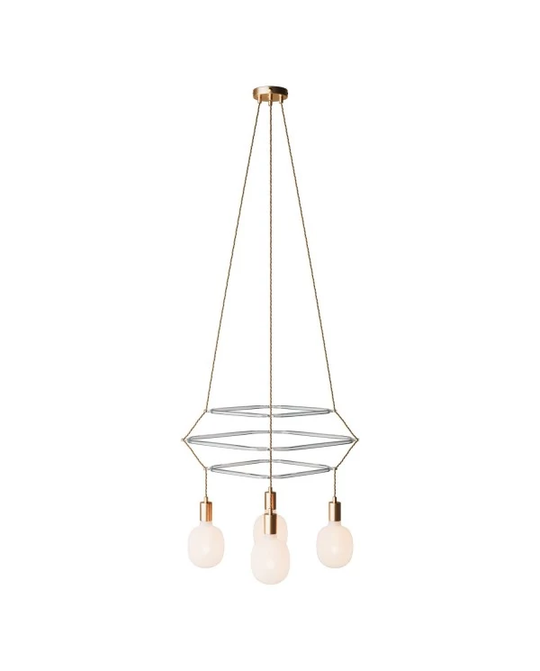 Lustre 3 Cage avec 4 bras Rodi