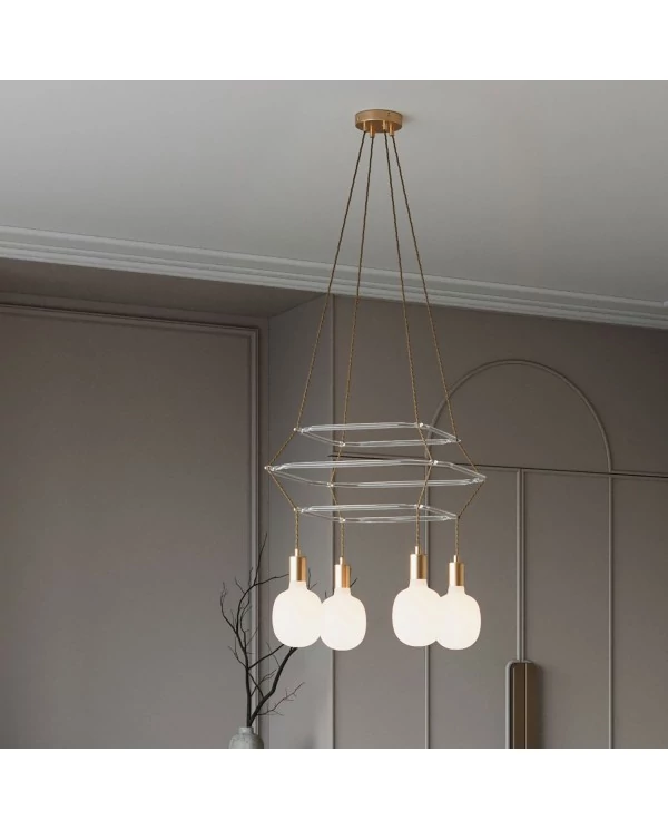 Lustre 3 Cage avec 4 bras Rodi