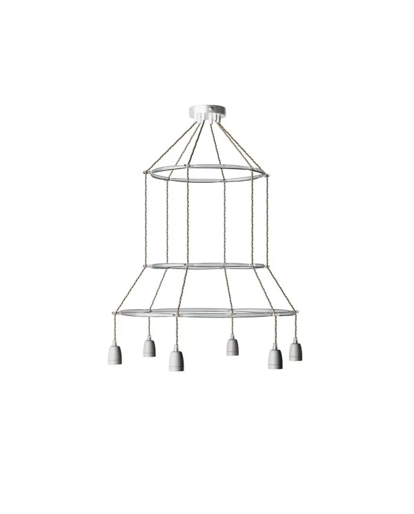 Lustre 3 Cage avec 6 bras Edison ST64