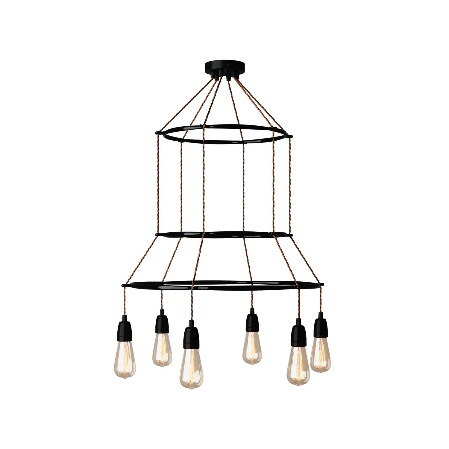 Lustre 3 Cage avec 6 bras Edison ST64