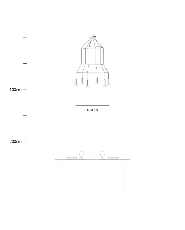 Lustre 3 Cage avec 6 bras P-Light Dash