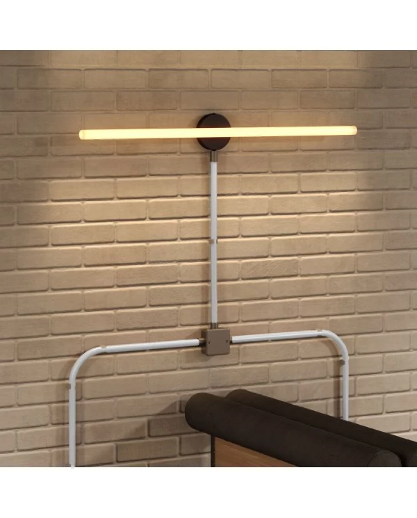 Creative-Tube, tube flexible avec revêtement tissu Effet Soie Blanc RM01, diamètre 20 mm