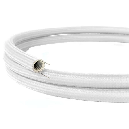 Creative-Tube, tube flexible avec revêtement tissu Effet Soie Blanc RM01, diamètre 20 mm