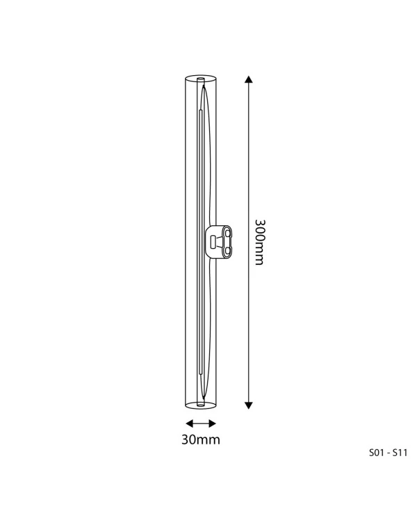 Ampoule LED Transparente IRC 90 Linéaire S14d - longueur 500 mm 7W 620Lm 2700K Dimmable - S02