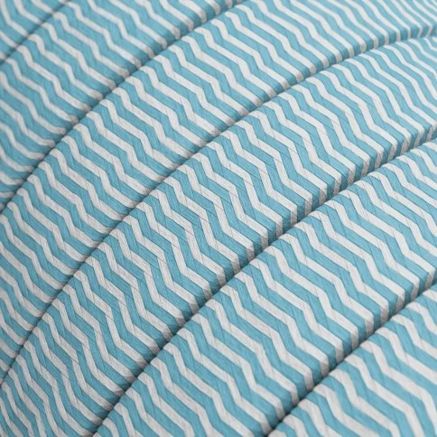 Câble électrique pour guirlande lumineuse recouvert de tissu Turquoise zig-zag CZ11 - résistant aux UV