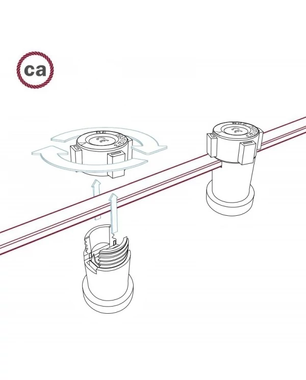 Câble électrique pour guirlande lumineuse recouvert de lin naturel Marron CN04 - résistant aux UV