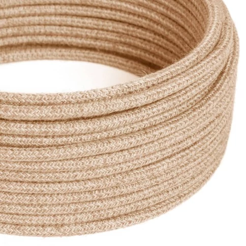 Câble électrique Ultra Soft en silicone recouvert de jute Neutre - RN06 rond 2x0,75mm