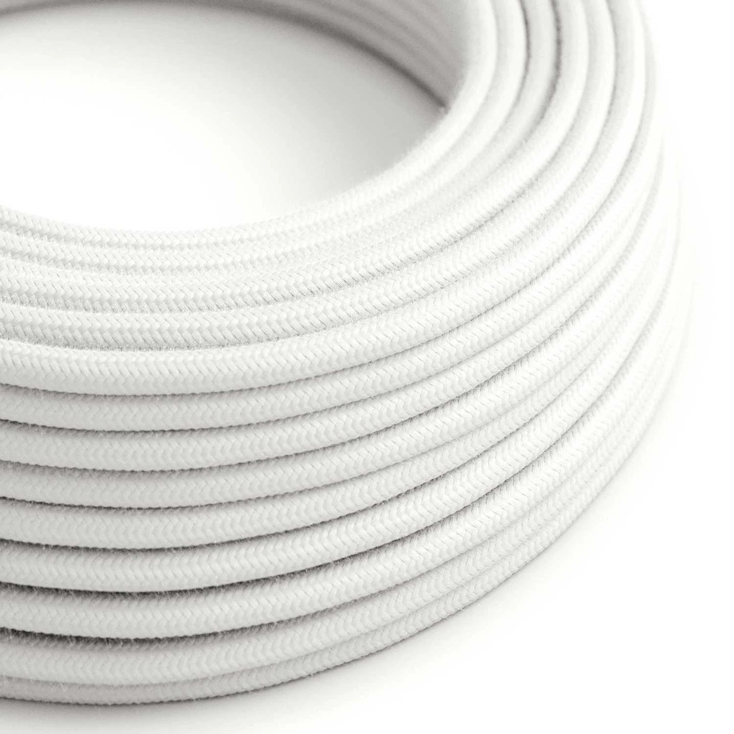 Câble électrique Ultra Soft en silicone recouvert de coton Blanc Optique - RC01 rond 2x0,75mm