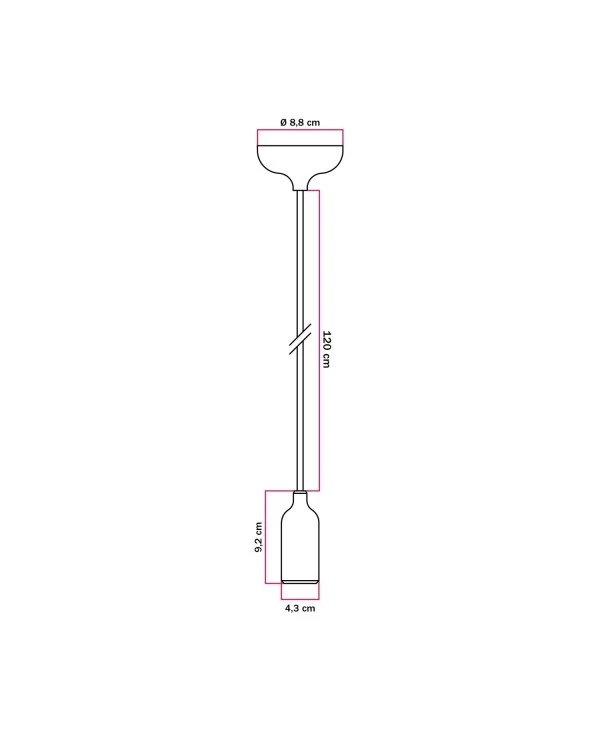 Suspension colorée en silicone avec câble textile