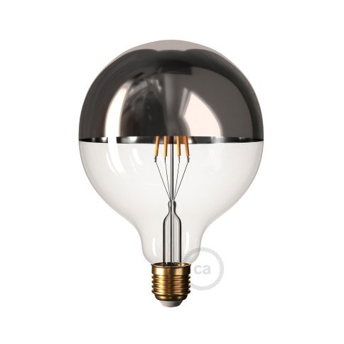 Ampoule LED Globe G125 Demi Sphère Argentée 7W 750Lm E27 2700K Dimmable