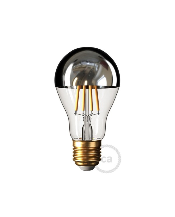Ampoule LED Goutte A60 Demi Sphère Argentée 7W 660Lm E27 2700K Dimmable
