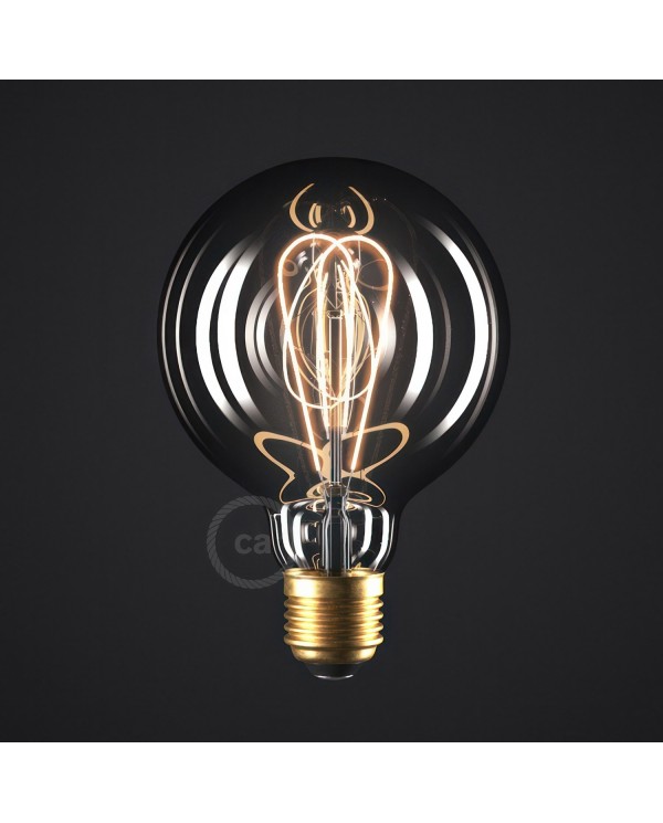 Ampoule Smoky LED Globe G95 Filament Courbe à Double Loop 5W 150Lm E27 2000K Dimmable