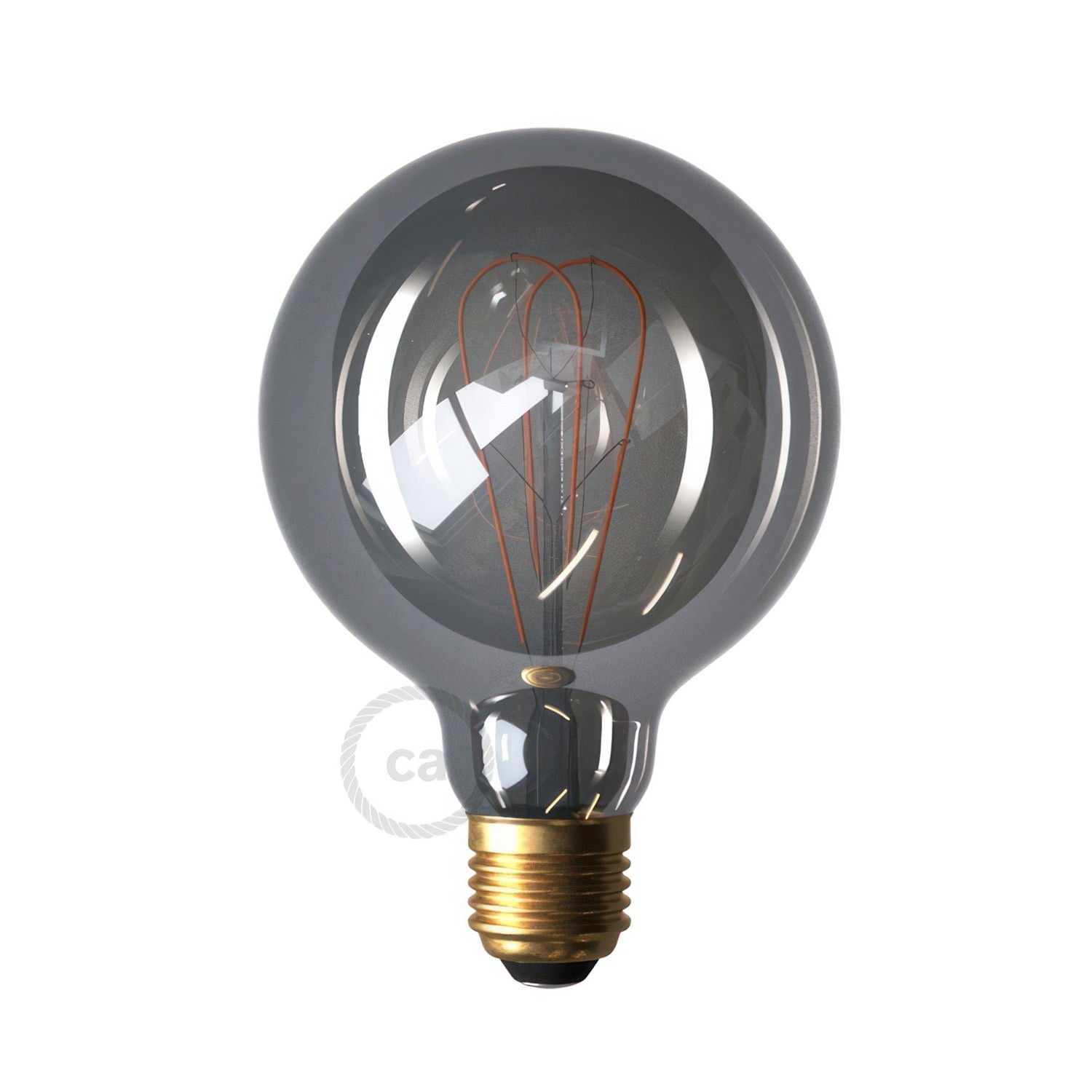 Ampoule Smoky LED Globe G95 Filament Courbe à Double Loop 5W 150Lm E27 2000K Dimmable