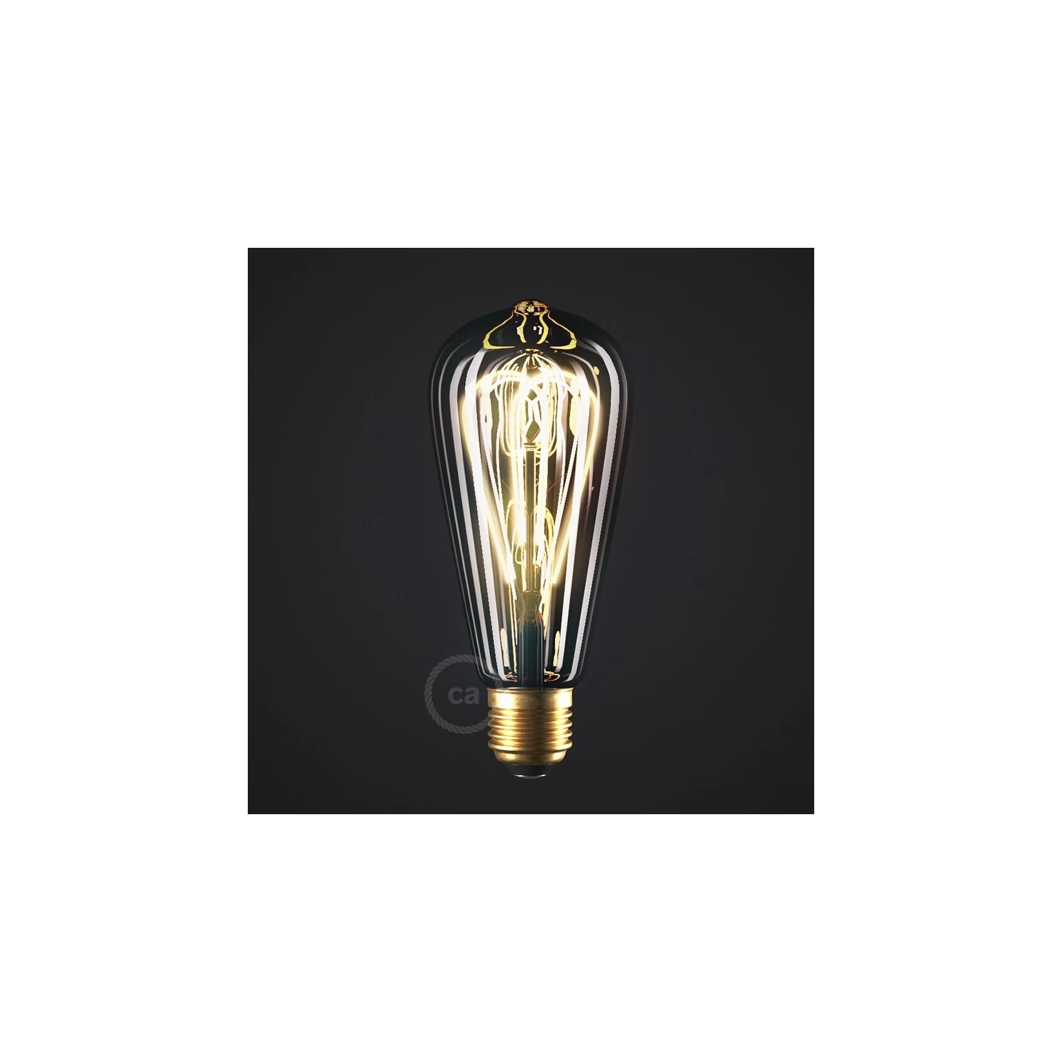 Ampoule Smoky LED Edison ST64 Filament Courbe à Double Loop 5W 160Lm E27 1800K Dimmable