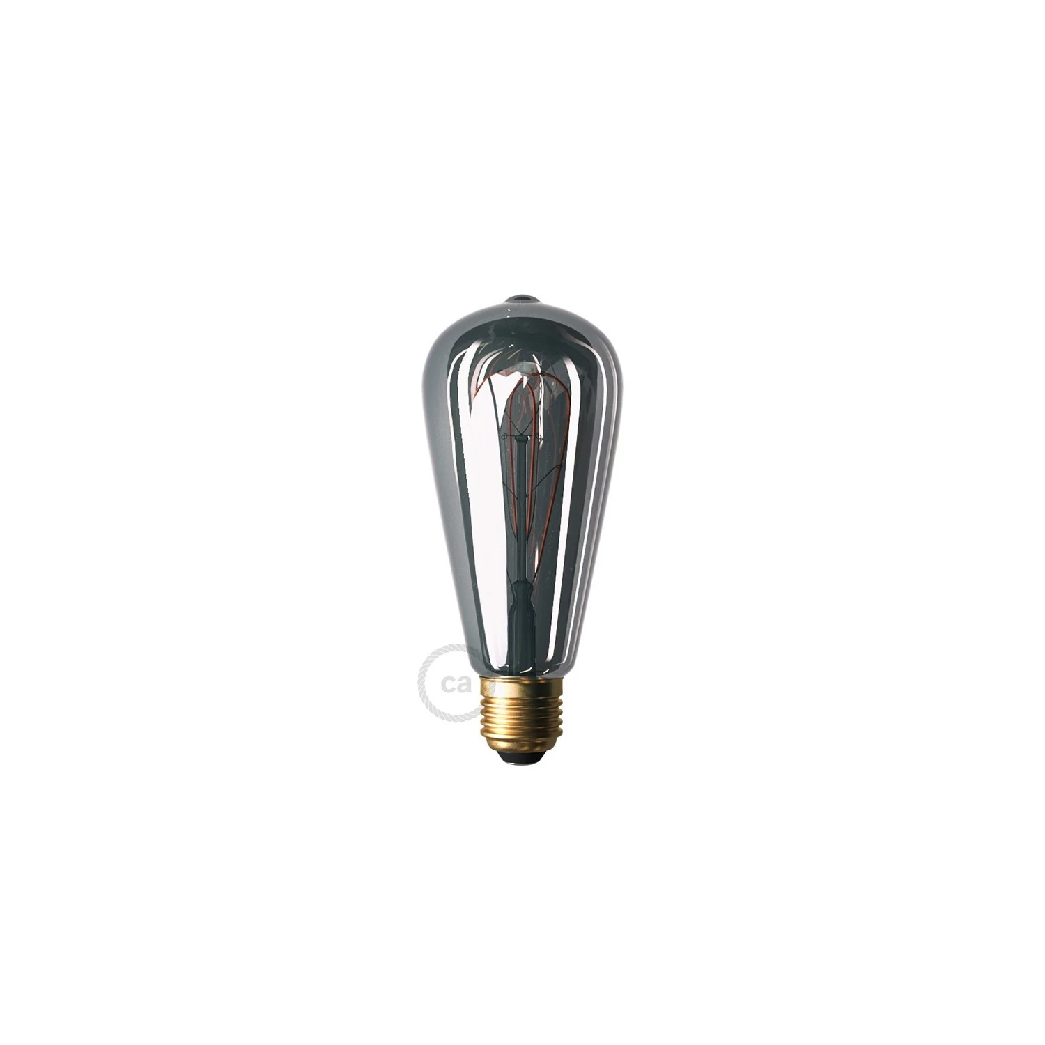 Ampoule Smoky LED Edison ST64 Filament Courbe à Double Loop 5W 160Lm E27 1800K Dimmable