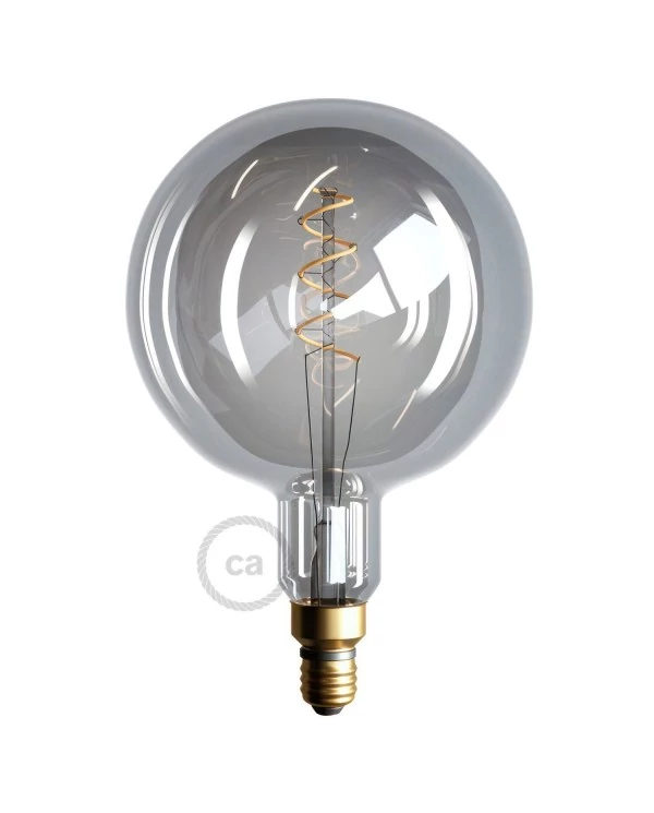 Ampoule Smoky XXL LED - Globe G200 Filament courbe en Spirale 5W 80Lm E27 1800K Dimmable