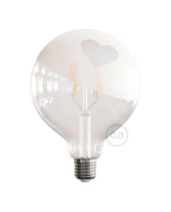 Ampoule LED Globe G125 Filament Court Version Tattoo Lamp® Modèle Cuore 4W 420Lm E27 2700K