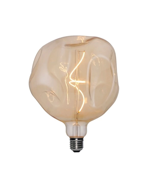 Ampoule LED Globe Dorée Cabossée G180 Filament en Spiral 5W 250Lm E27 1800K Dimmable