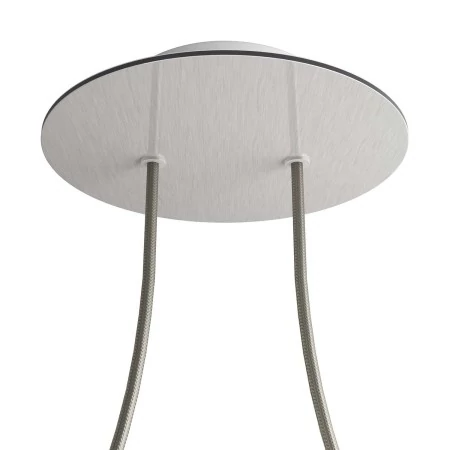 Rosace Rose-One rond de 200 mm de diamètre avec 2 trous et 4 trous latéraux - Acier satiné Dibond