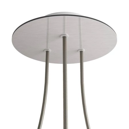 Rosace Rose-One rond de 200 mm de diamètre avec 3 trous et 4 trous latéraux - Acier satiné Dibond