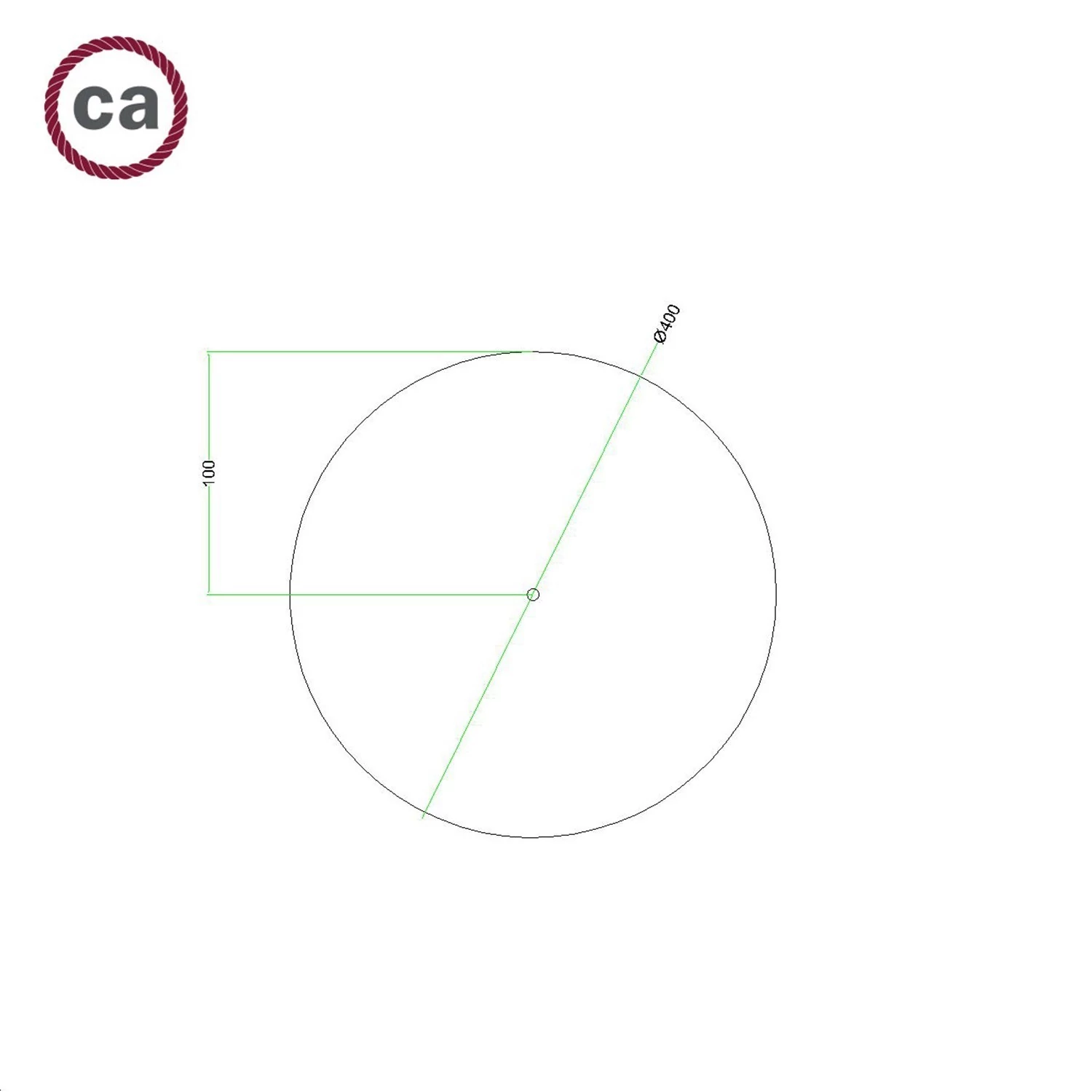 Rosace XXL Rose-One rond de 400 mm de diamètre avec 1 trou et 4 trous latéraux