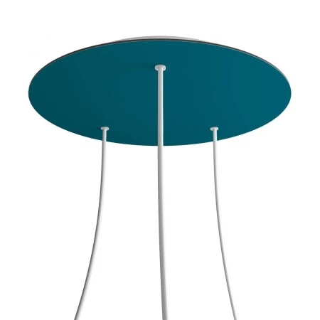 Rosace XXL Rose-One rond de 400 mm de diamètre avec 3 trous et 4 trous latéraux - Pétrole
