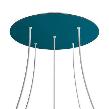 Rosace XXL Rose-One rond de 400 mm de diamètre avec 5 trous et 4 trous latéraux - Pétrole