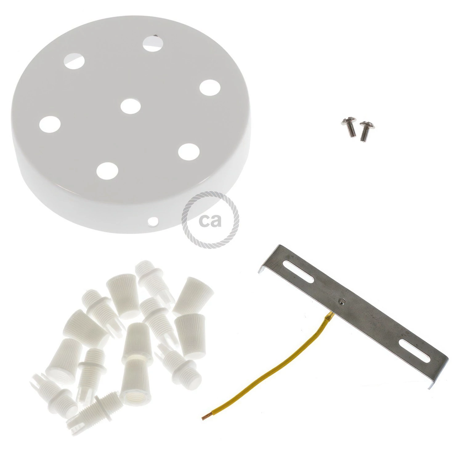 Kit rosace métallique cylindrique à 7 trous