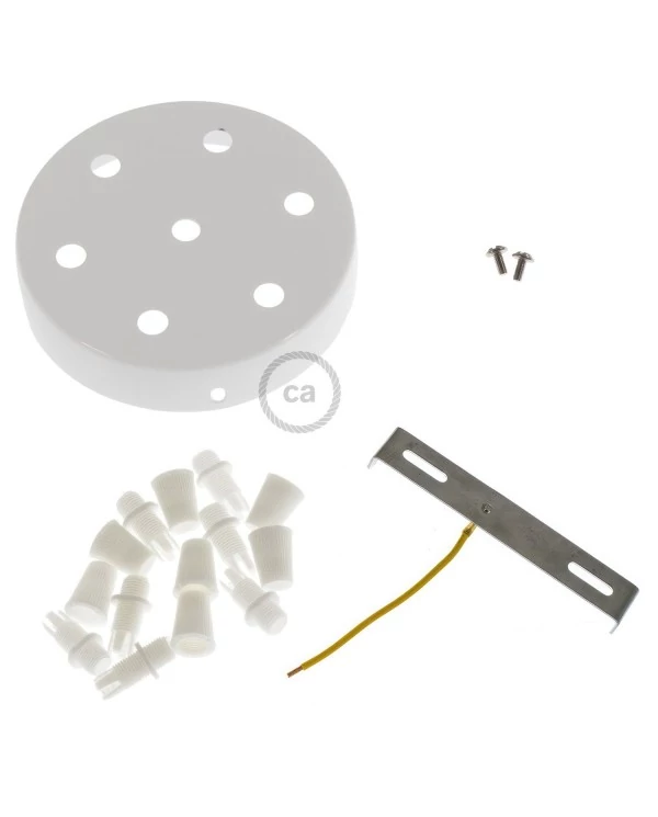 Kit rosace métallique cylindrique à 7 trous