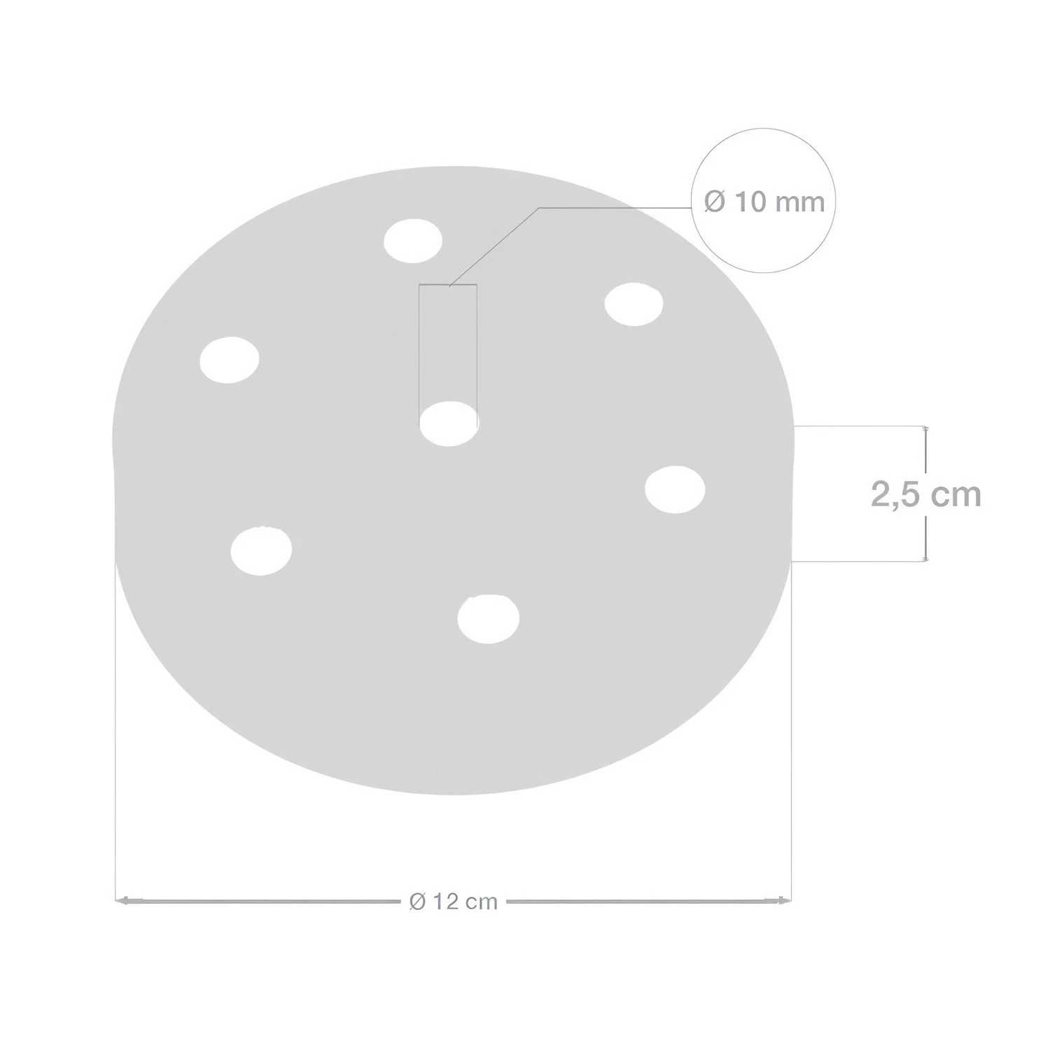 Kit rosace métallique cylindrique à 7 trous