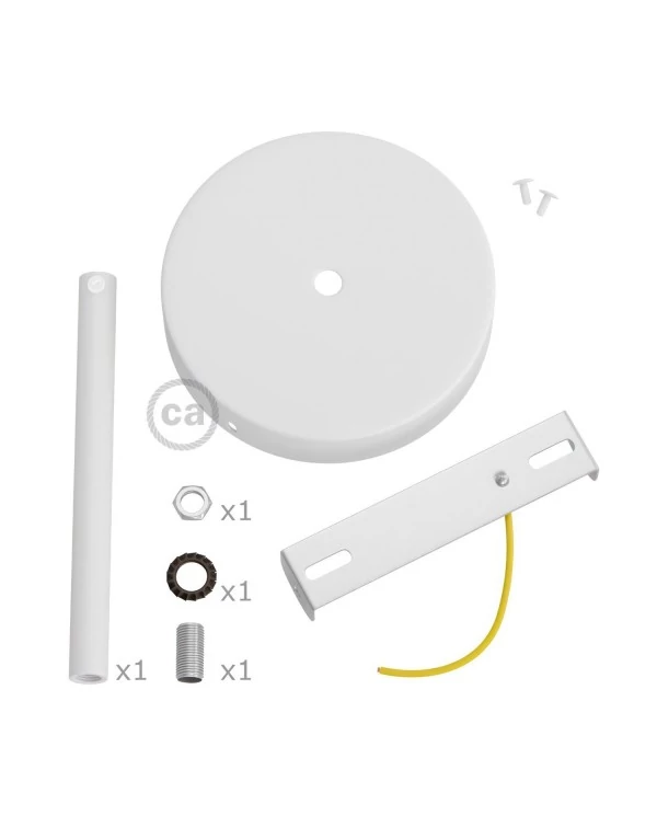 Kit rosace cylindrique en métal avec serre-câble de 15 cm