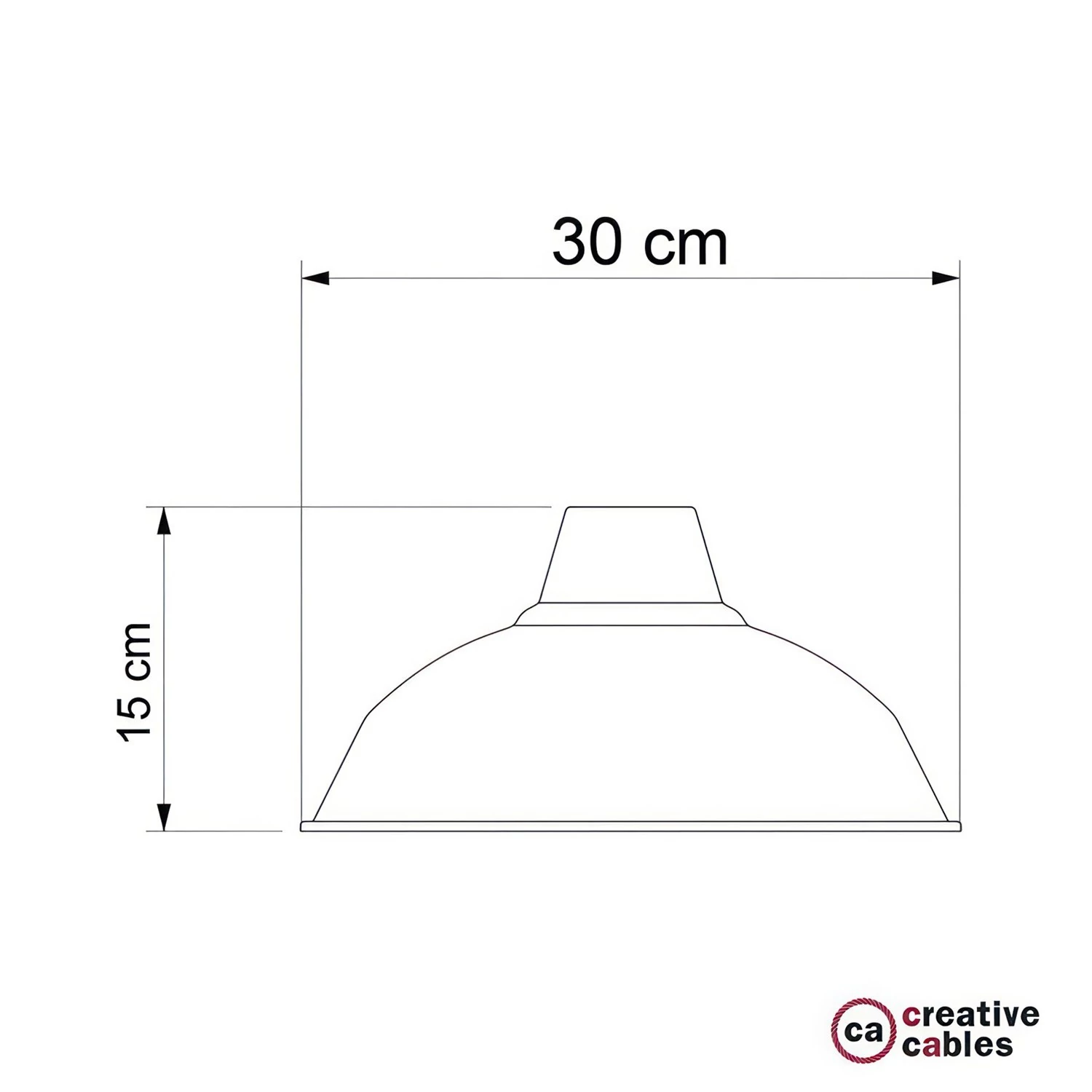 Abat-jour Bistrot E27 en métal peint, diamètre 30 cm