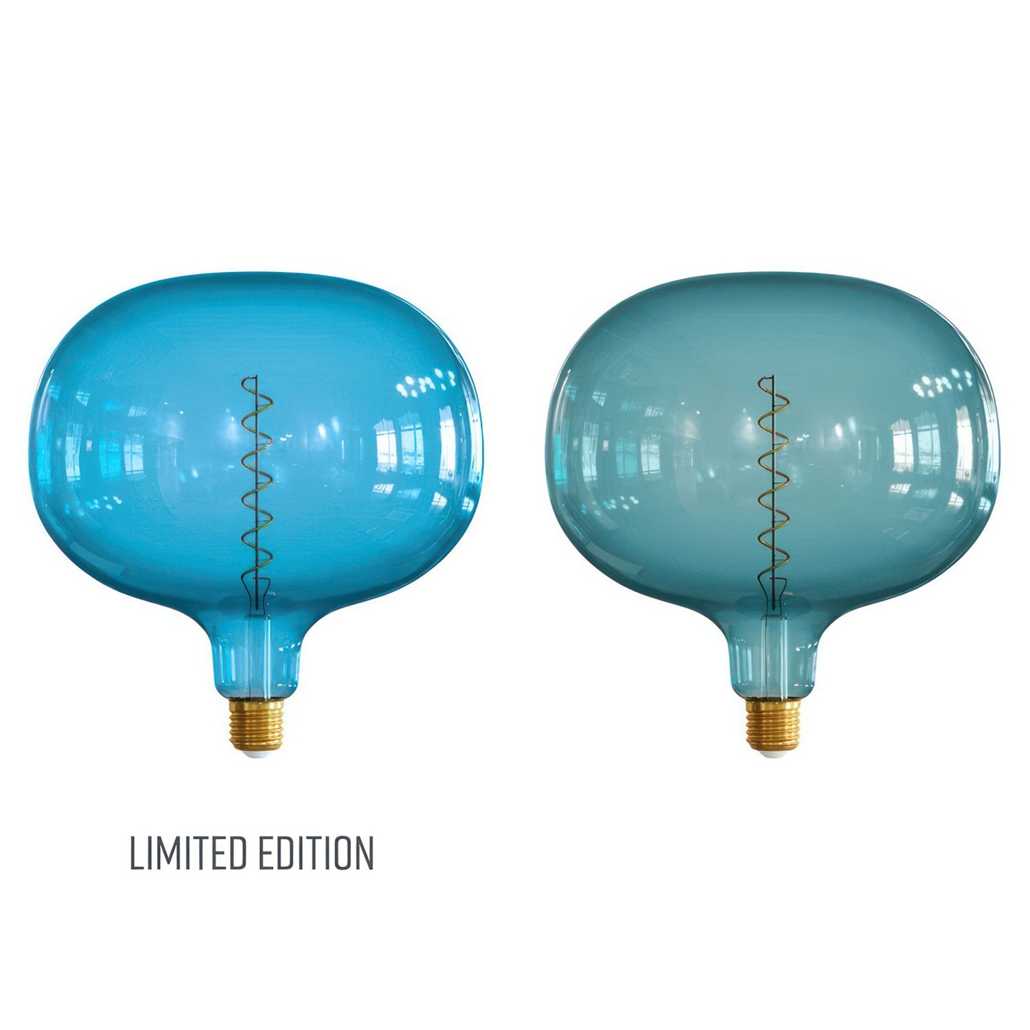 ÉDITION LIMITÉE - Ampoule LED XXL Cobble série Pastel "Wrong", Bleu Océan, filament spirale 4W 100Lm E27 2200K Dimmable