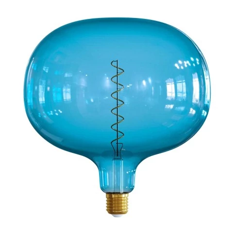 ÉDITION LIMITÉE - Ampoule LED XXL Cobble série Pastel "Wrong", Bleu Océan, filament spirale 4W 100Lm E27 2200K Dimmable