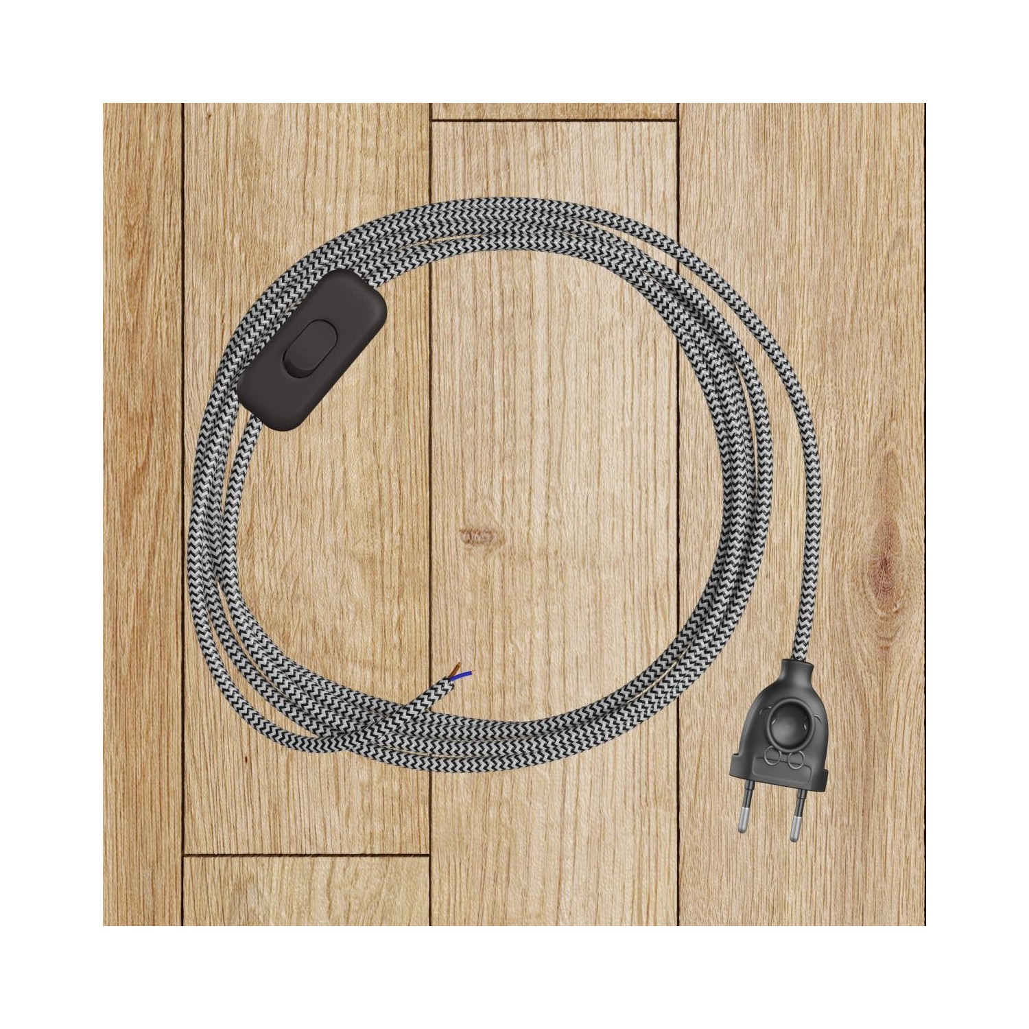 EIVA ELEGANT Suspension d'extérieur avec 1,5m câble textile, rosace et douille en silicone étanche IP65