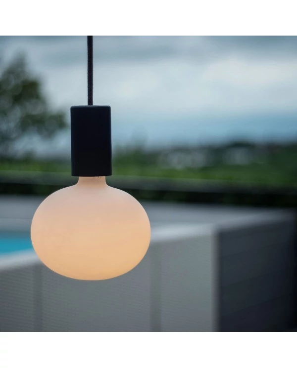 EIVA ELEGANT Suspension d'extérieur avec 1,5m câble textile, rosace et douille en silicone étanche IP65