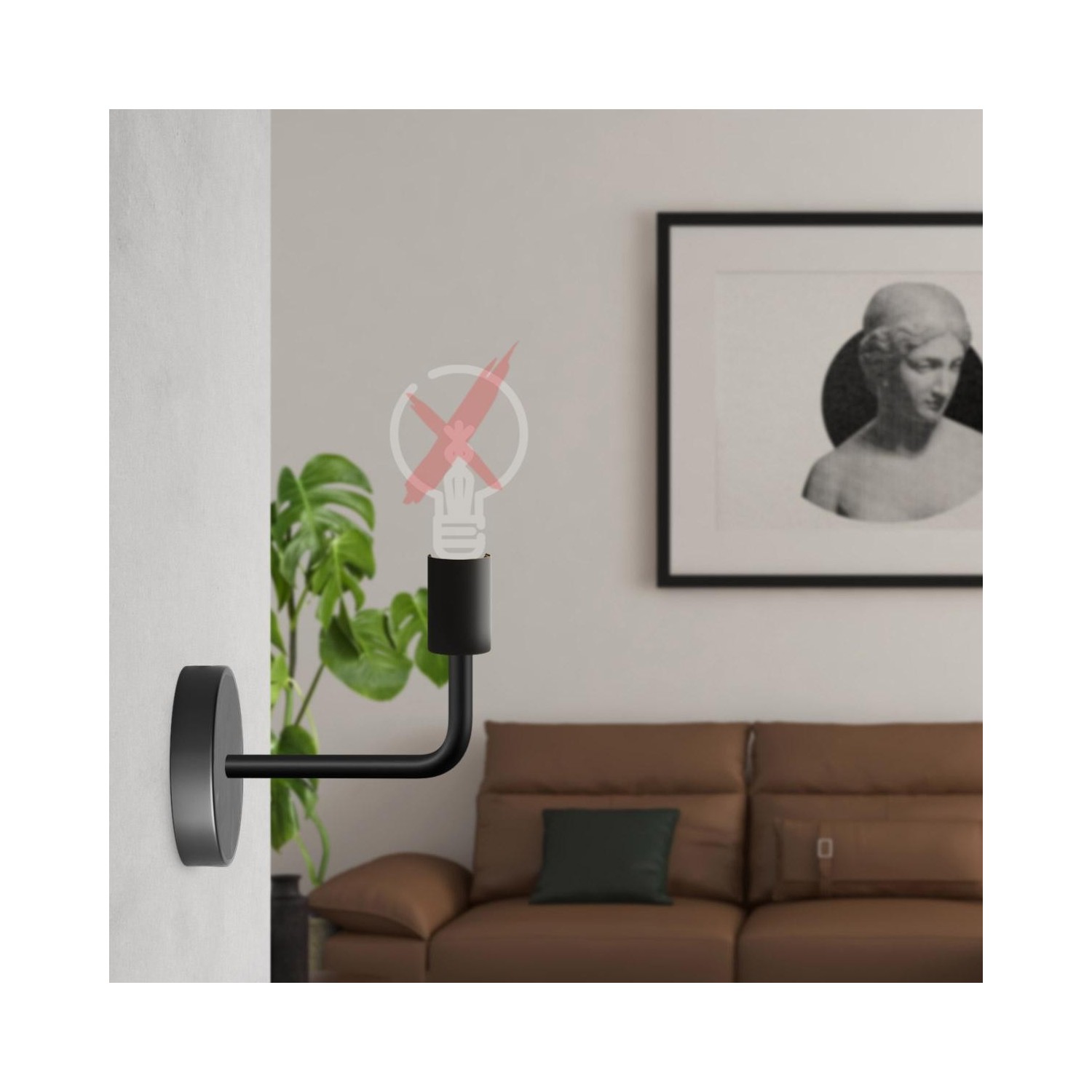 EIVA ELEGANT Suspension d'extérieur avec 1,5m câble textile, rosace et douille en silicone étanche IP65