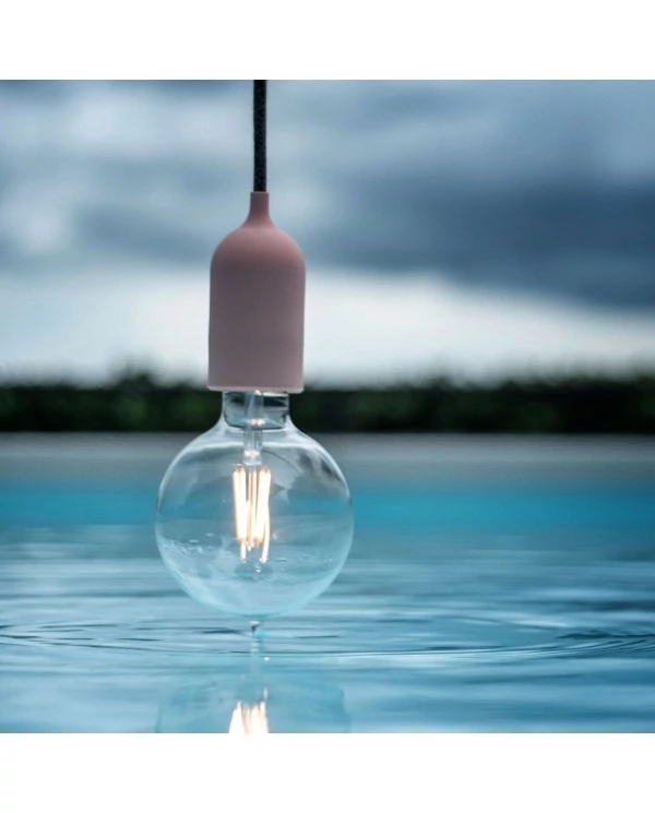 EIVA PASTEL Suspension d'extérieur avec 1,5m câble textile, rosace et douille en silicone étanche IP65