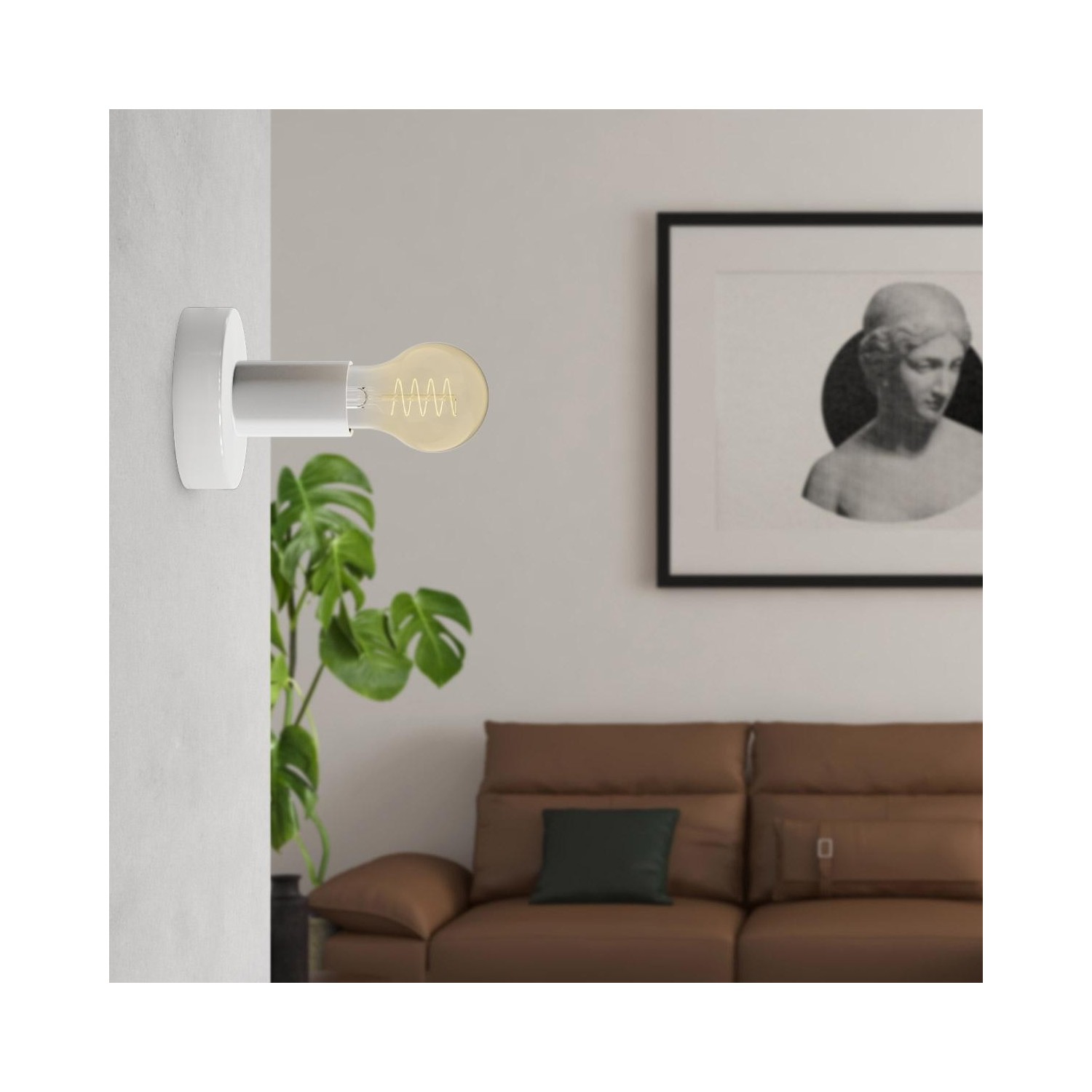 EIVA PASTEL Suspension d'extérieur avec 5m câble textile, décentreur, rosace et douille en silicone étanche IP65