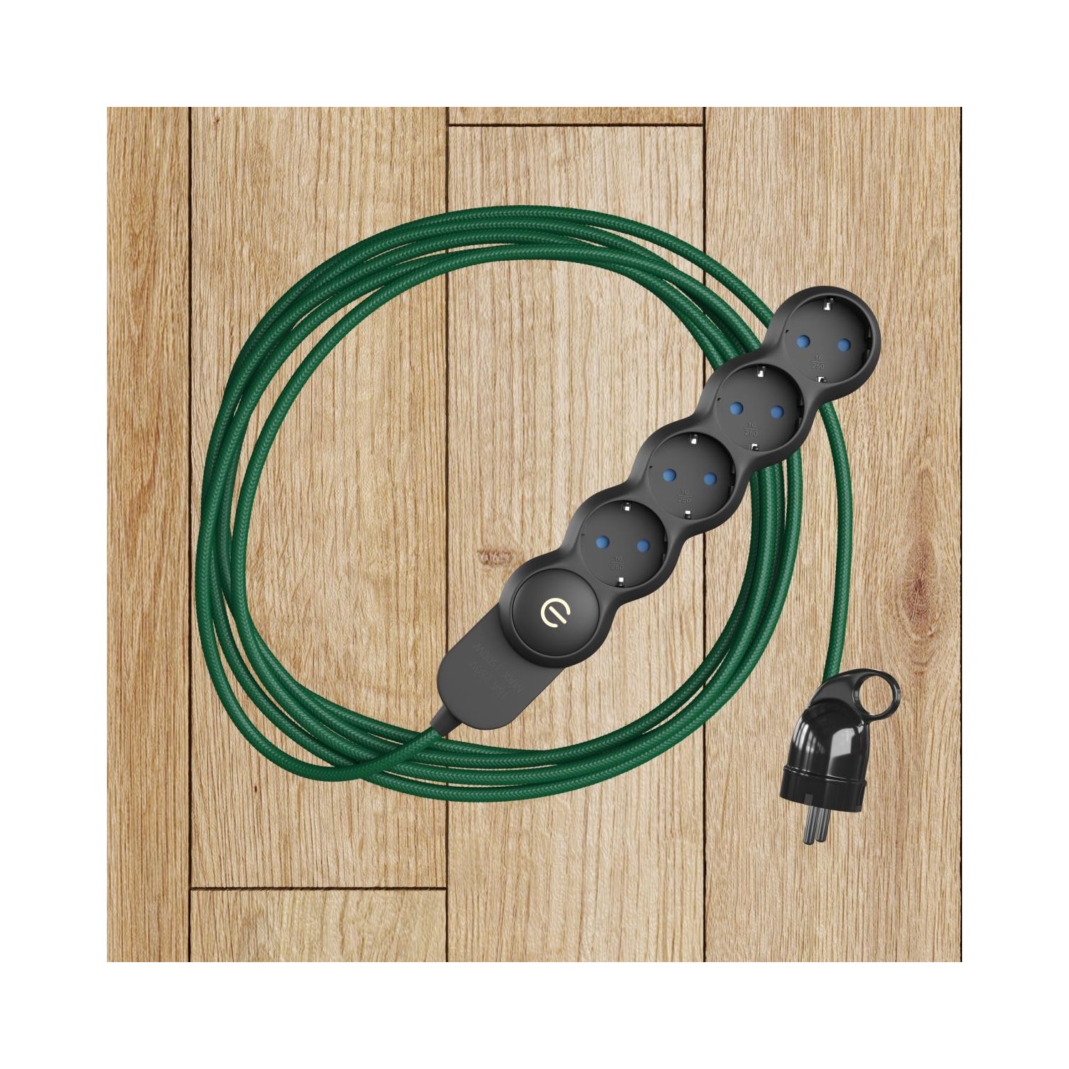 EIVA PASTEL Suspension d'extérieur avec 5m câble textile, décentreur, rosace et douille en silicone étanche IP65